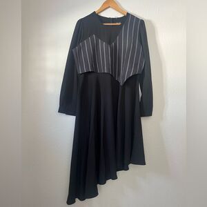 BEULAH Asymmetrical Black Dress